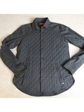 Hugo Boss Mens Jacket Shirt Small Black Etawah Cotton Wool